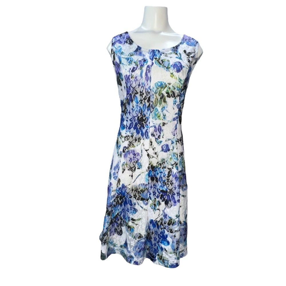 Blair Floral Lace Overlay Sleeveless Dress 14P
